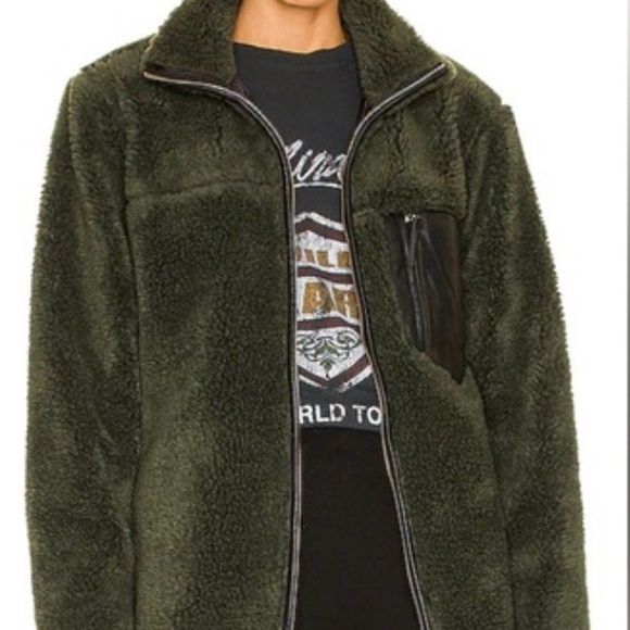 Anine Bing Forest Green Sherpa Jacket - Picture 1 of 7